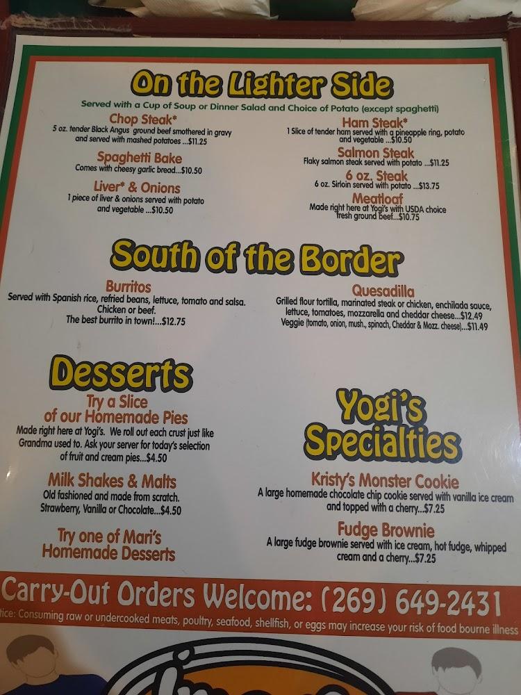 Yogi's Menu image 1